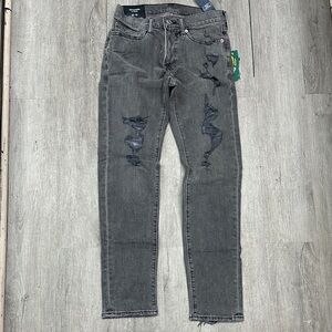 Abercrombie & Fitch Skinny Jeans in grey distressed denim.